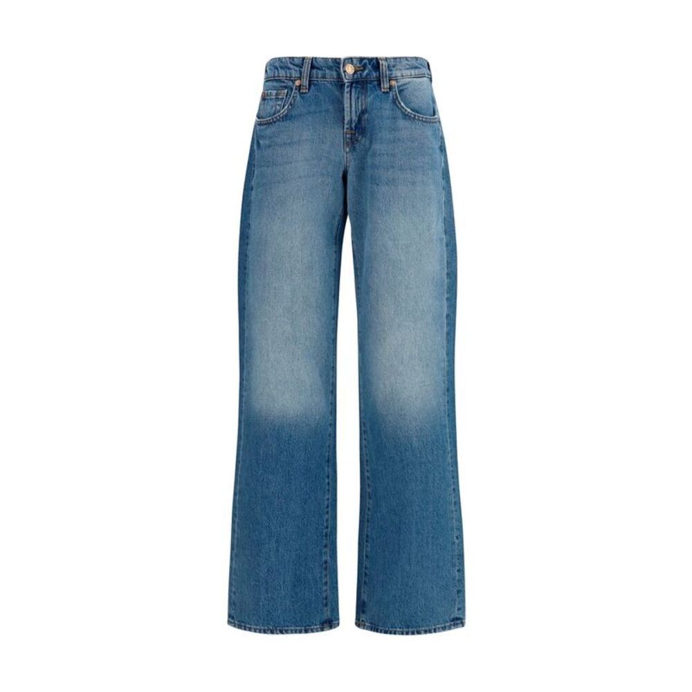 7FOR Blue Cotton Straight-Leg Women's Jeans